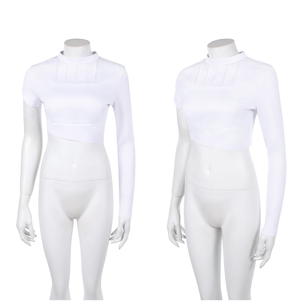 Cosplay Costume Padme Amidala La Guerre des Étoiles Film Cosplay Haut Blanc Femme