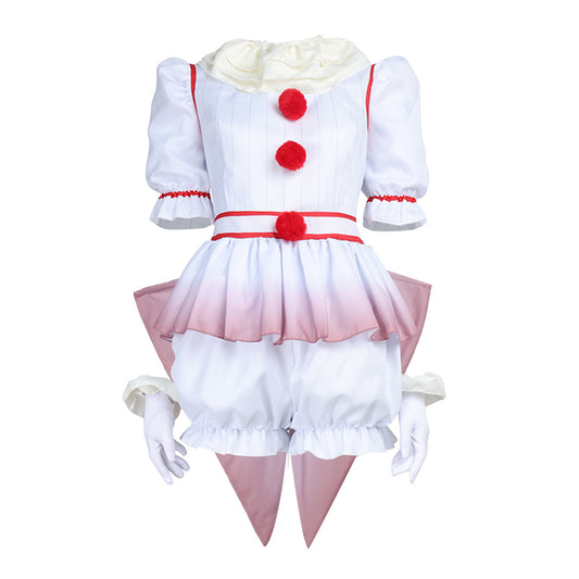 Cosplay Costume Pennywise It Film Cosplay Tenue Blanche Femme
