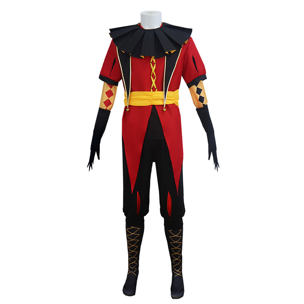 Cosplay Costume Pierrot The Freak Circus Jeu Cosplay Tenue Rouge Homme
