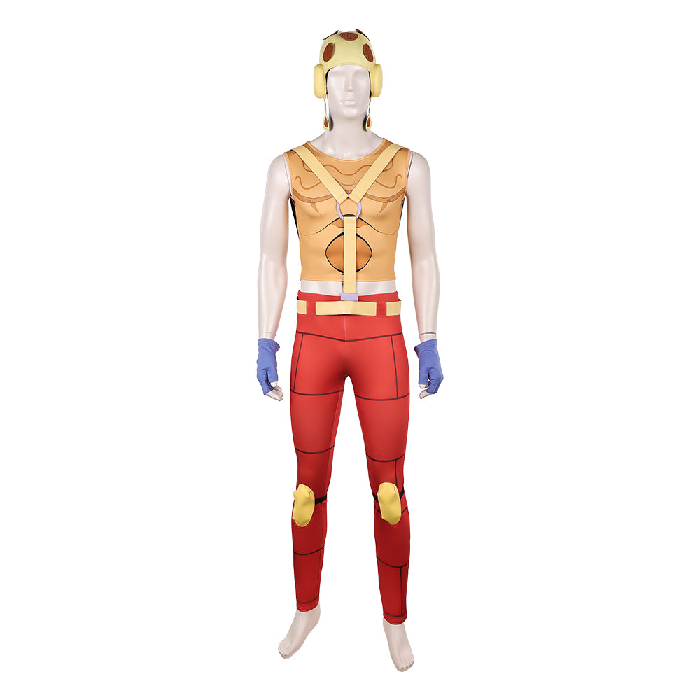 Cosplay Costume Pocoloco JJBA 7(2026) Anime Cosplay Tenue Jaune et Rouge Cosplay Costume