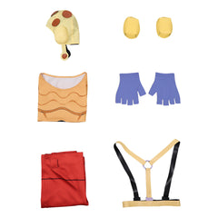 Cosplay Costume Pocoloco JJBA 7(2026) Anime Cosplay Tenue Jaune et Rouge Cosplay Costume