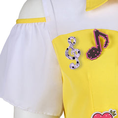 Cosplay Costume Poppy Pipopapo Kamen Rider TV Cosplay Tenue Jaune et Rose Femme