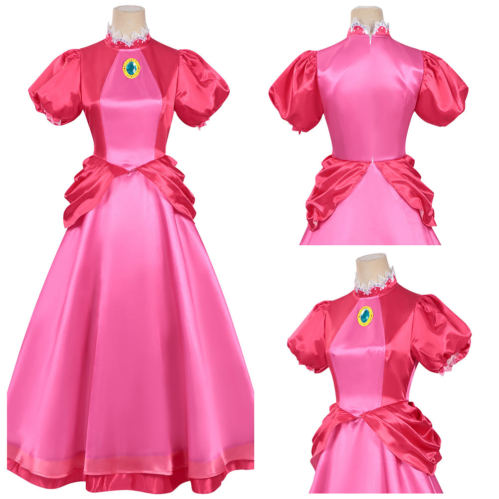 Cosplay Costume Princess Peach The Super Mario Galaxy Movie(2026) Film Cosplay Robe Rouge Femme