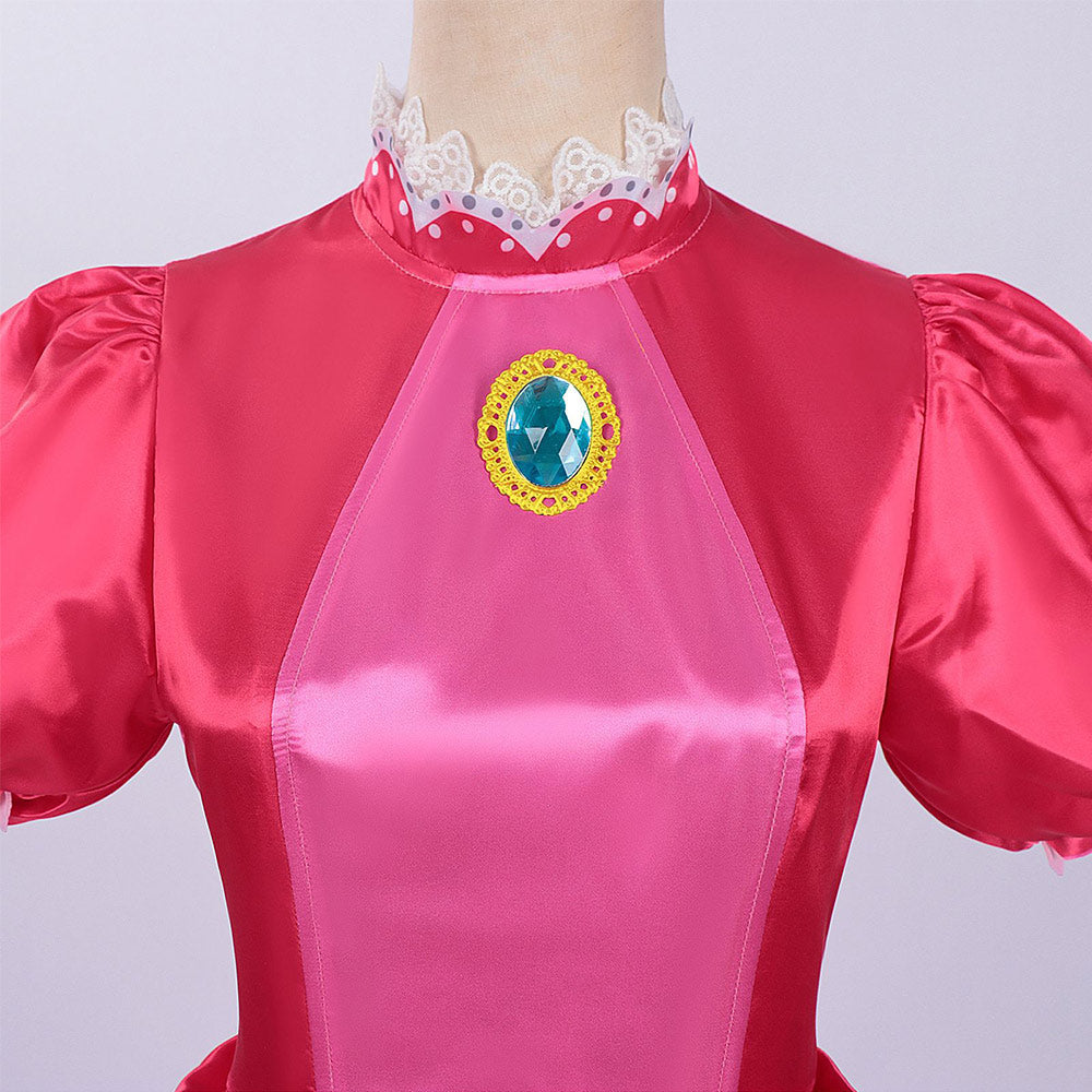 Cosplay Costume Princess Peach The Super Mario Galaxy Movie(2026) Film Cosplay Robe Rouge Femme