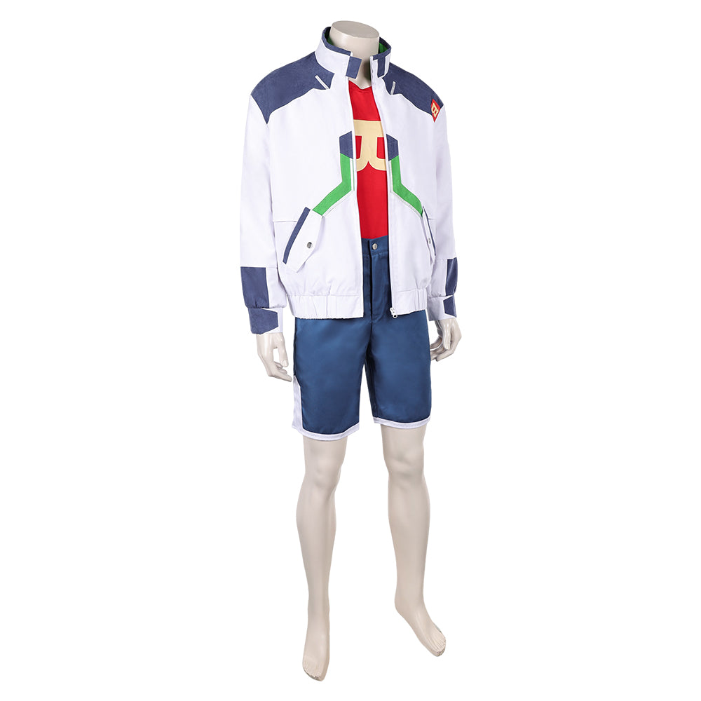 Cosplay Costume Roman Carax Cyberpunk: Edgerunners 2(2026) TV Cosplay Tenue Blanche et Bleue Homme