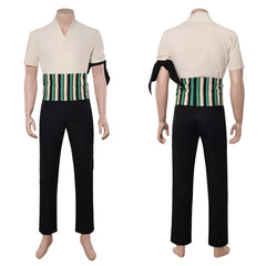 Cosplay Costume Roronoa Zoro One Piece Live Action 2(2026) TV Cosplay Tenue Noire et Beige Homme