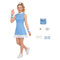 Cosplay Costume Rosalina The Super Mario Galaxy Movie(2026) Film Cosplay Robe Bleue Adulte & Enfant