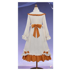 Cosplay Costume Sandrone Genshin Impact Jeu Cosplay Pyjama Beige et Jaune Femme