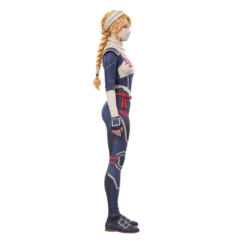 Cosplay Costume Sheik The Legend of Zelda: Ocarina of Time(2026) Jeu Cosplay Tenue Bleue et Beige Femme