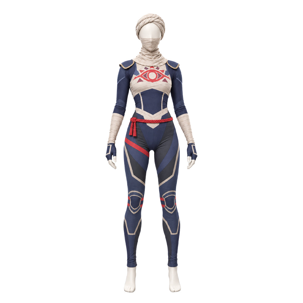 Cosplay Costume Sheik The Legend of Zelda: Ocarina of Time(2026) Jeu Cosplay Tenue Bleue et Beige Femme