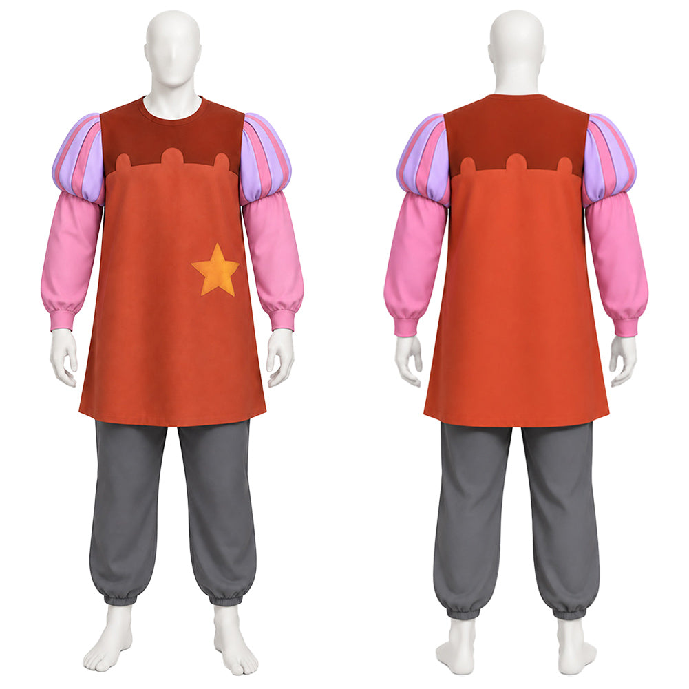 Cosplay Costume Shérif de Nottingham Robin des Bois(1973) Film Cosplay Tenue Rouge et Rose Adulte