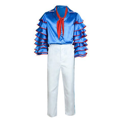 Cosplay Costume Stanley The Mask(1994) Film Cosplay Tenue Blanche et Bleue Homme