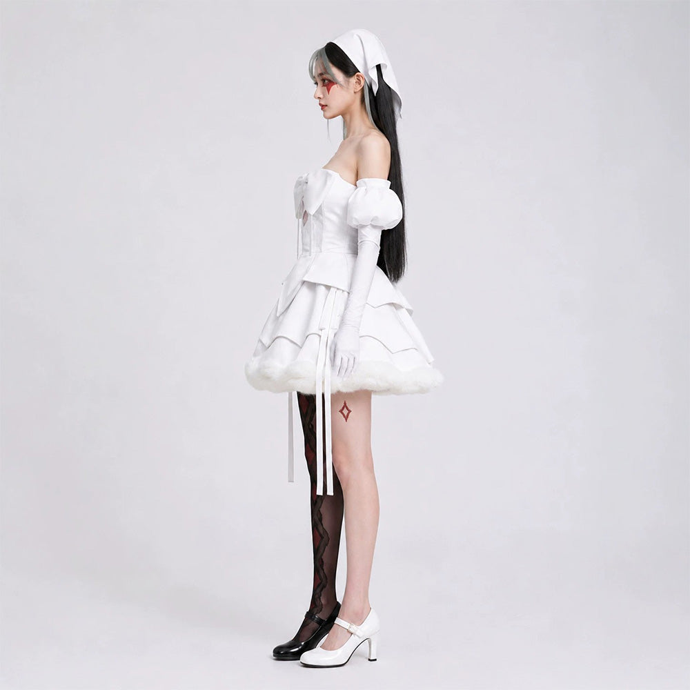 Cosplay Costume Sua Alien Stage(2026) TV Cosplay Robe Blanche et Noire Femme