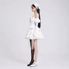 Cosplay Costume Sua Alien Stage(2026) TV Cosplay Robe Blanche et Noire Femme