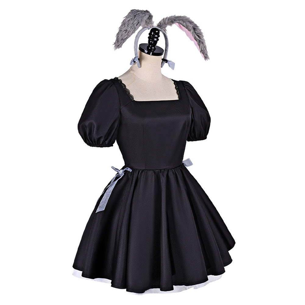 Cosplay Costume Sua Alien Stage(2026) TV Cosplay Robe de Lapin Noire Femme