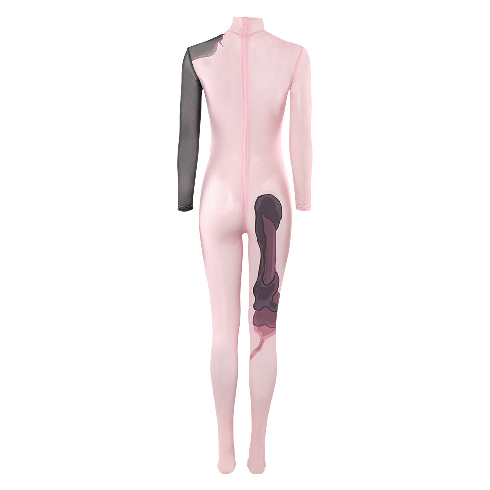 Cosplay Costume Sua Zombie Stage AU Alien Stage(2026) TV Cosplay Combinaison à Motif Tatouage Rose