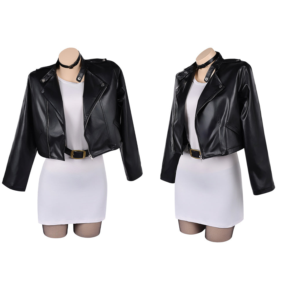 Cosplay Costume Tayama Smoking Behind the Supermarket with You(2026) Anime Cosplay Tenue Noire et Blanche Femme