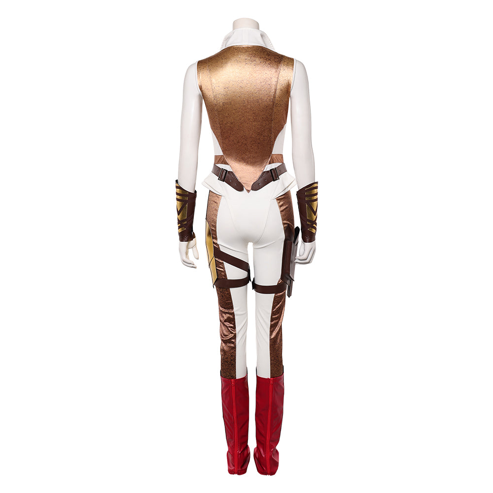 Cosplay Costume Teela Les Maîtres de l'Univers(2026) Film Cosplay Tenue Dorée et Blanche Femme