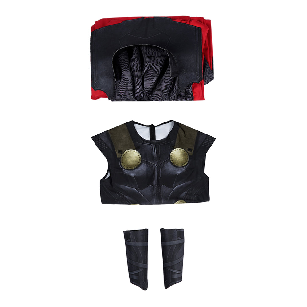 Cosplay Costume Thor Avengers 5(2026) Film Cosplay Combinaison+Cape Noire et Rouge Homme