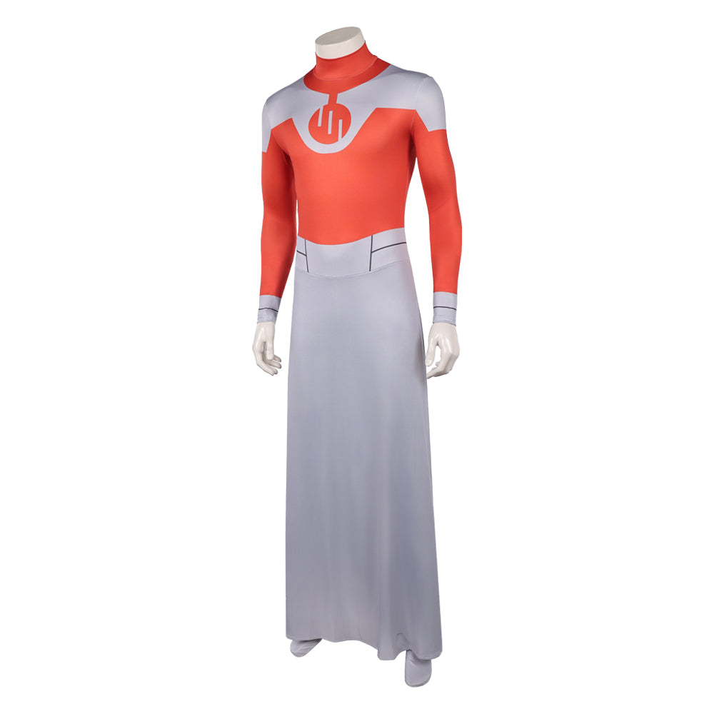 Cosplay Costume Thragg Invincible 4(2026) TV Cosplay Combinaison Rouge et Grise Tenue Homme