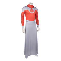 Cosplay Costume Thragg Invincible 4(2026) TV Cosplay Combinaison Rouge et Grise Tenue Homme
