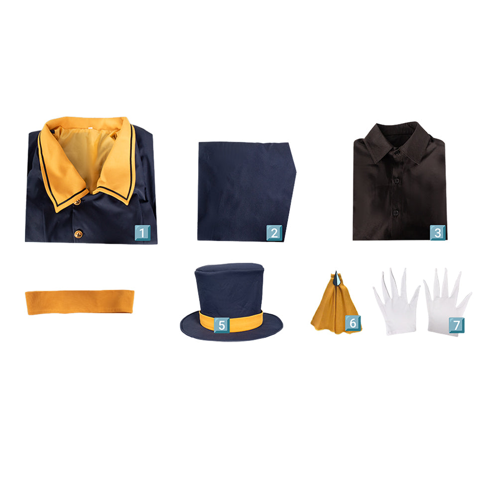 Cosplay Costume Ticketer The Freak Circus Jeu Cosplay Tenue Grise Homme