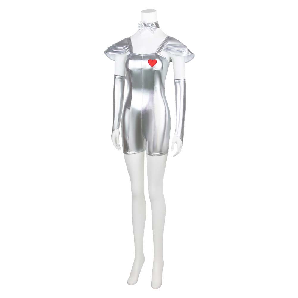 Cosplay Costume Tin Man Le Magicien d'Oz Film Cosplay Combinaison Argentée Femme