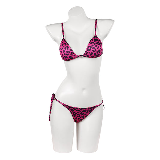 Cosplay Costume Tommy Lucia Caminos GTA(2026) Jeu Cosplay Maillot de Bain Bikini Rose à Imprimé Léopard Femme