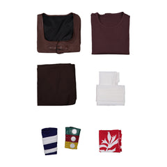 Cosplay Costume Usopp One Piece Live Action 2(2026) TV Cosplay Tenue Brune avec Bandana Rouge Homme