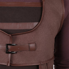 Cosplay Costume Usopp One Piece Live Action 2(2026) TV Cosplay Tenue Brune avec Bandana Rouge Homme