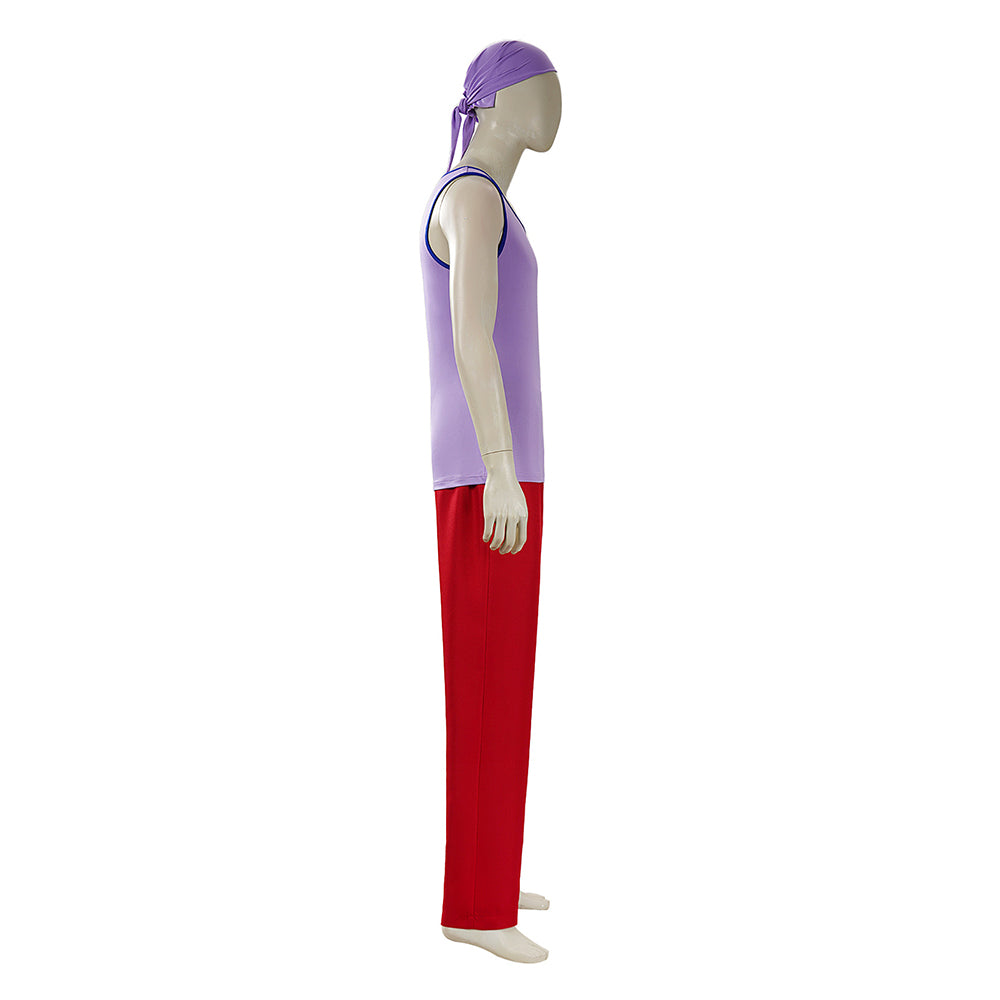 Cosplay Costume Usopp One Piece Live Action 2(2026) TV Cosplay Tenue Rouge et Violette Homme