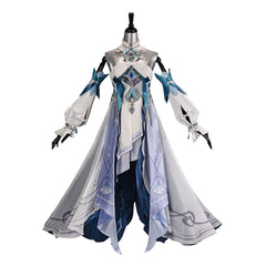 Cosplay Costume Vodyanitsa Genshin Impact Jeu Cosplay Tenue Blanche et Bleue Femme