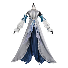 Cosplay Costume Vodyanitsa Genshin Impact Jeu Cosplay Tenue Blanche et Bleue Femme