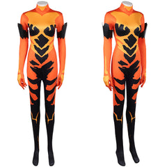 Cosplay Costume Volcanikka Invincible 4(2026) TV Cosplay Combinaison Orange et Noire Femme