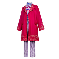Cosplay Costume Willy Wonka Charlie et la Chocolaterie Film Cosplay Tenue Rose Homme