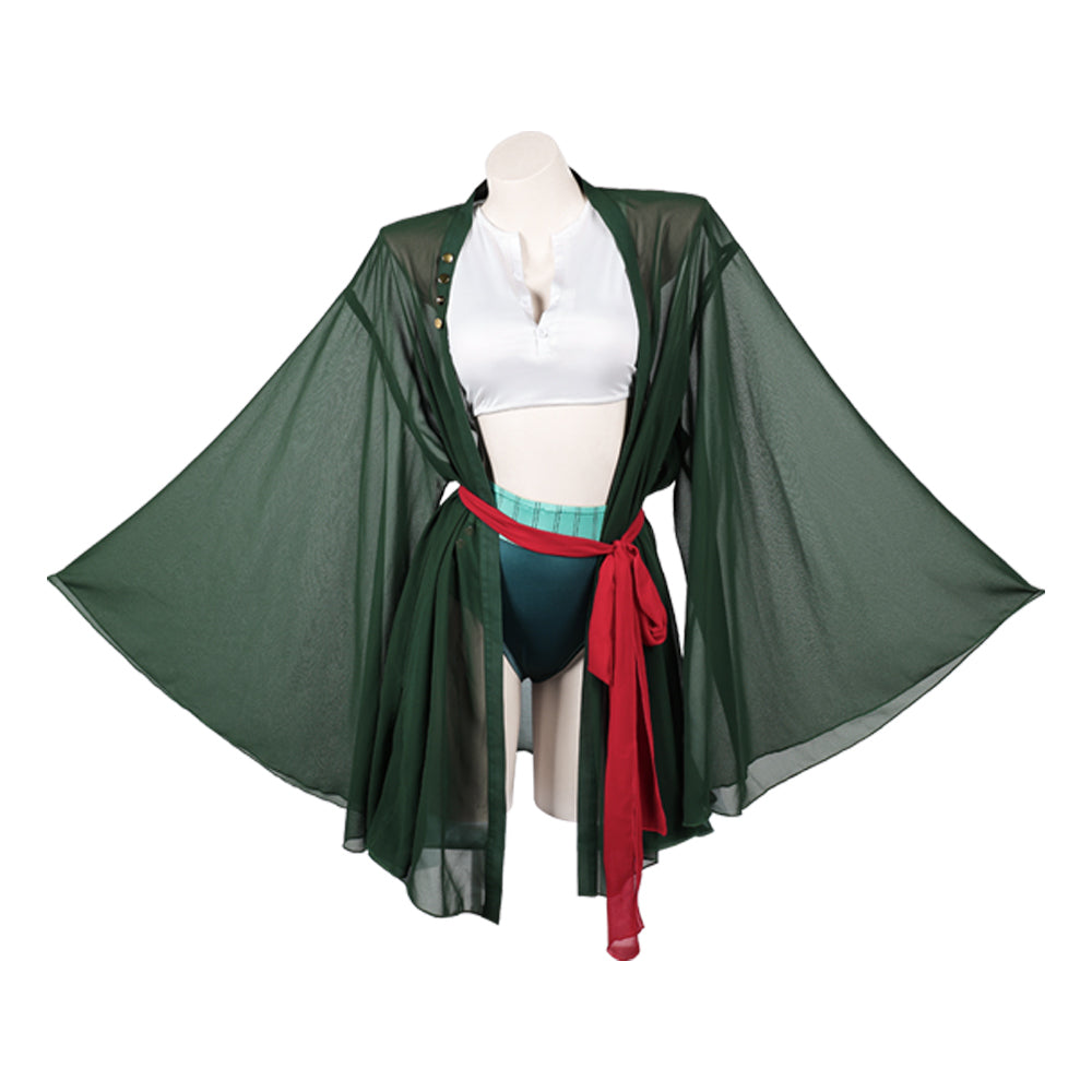 Cosplay Costume Zoro One Piece Live Action 2(2026) TV Cosplay Maillot de Bain Vert Femme