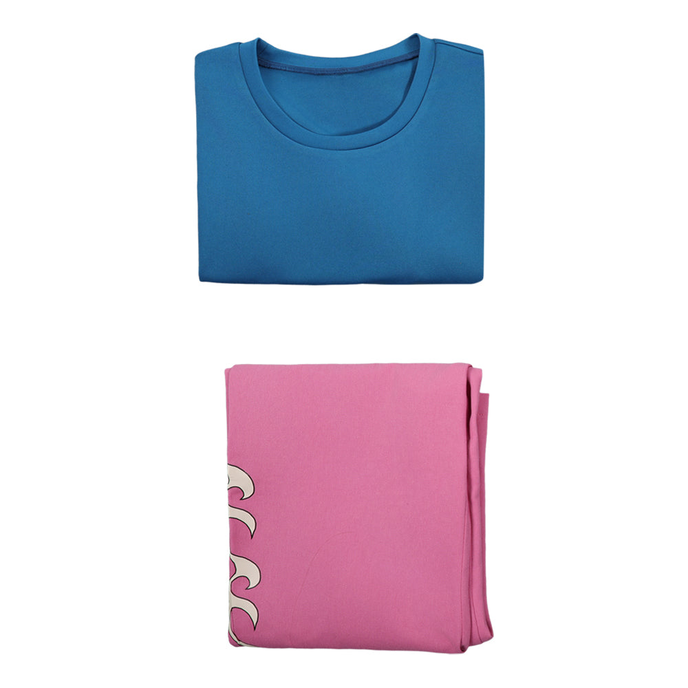 Cosplay Costume Zoro One Piece Live Action 2(2026) TV Cosplay Tenue Bleue et Rose Homme