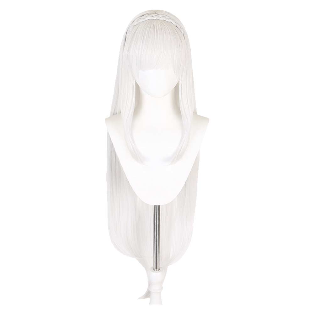 Cosplay Perruque Emilia RE0(2026) Anime Perruque Blanche Femme