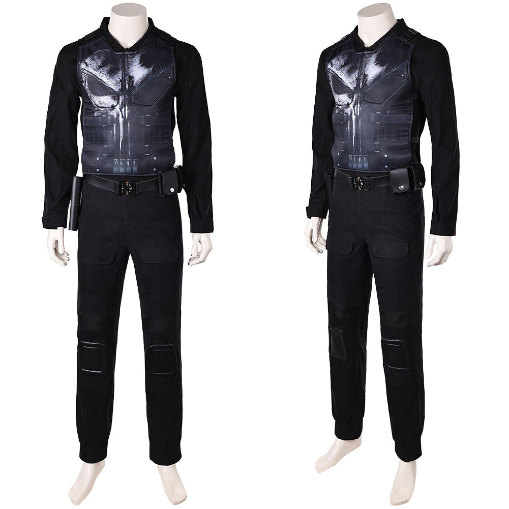 Daredevil: Born Again(2025) Frank Castle Punisher Tenue Noire Cosplay Costume
