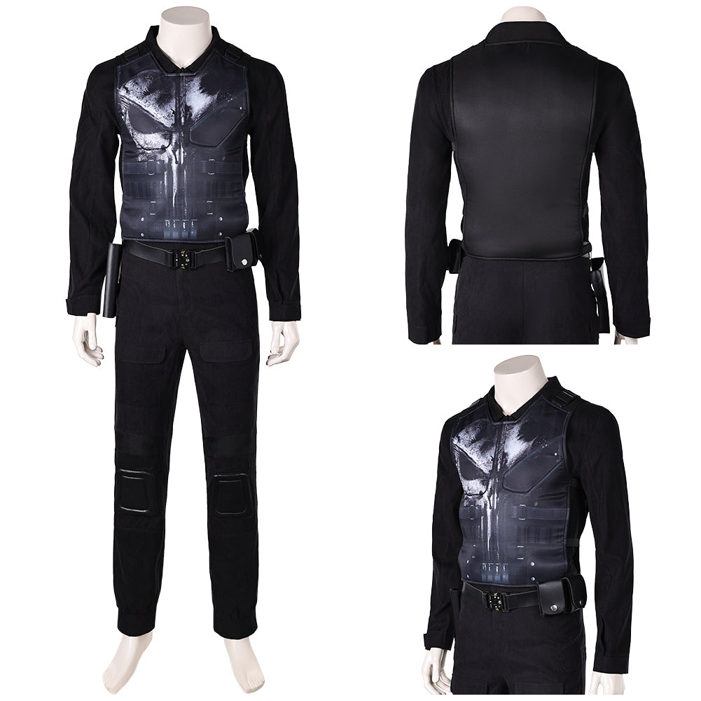 Daredevil: Born Again(2025) Frank Castle Punisher Tenue Noire Cosplay Costume
