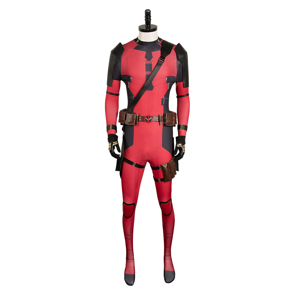 Deadpool & Wolverine(2024) Deadpool Wade Wilson Combinaison Rouge Cosplay Costume Ver.2