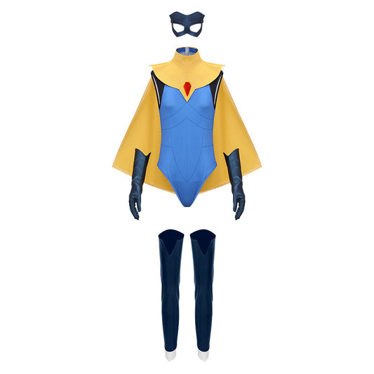 Dispatch Blazer Tenue Jaune et Bleue avec Masque pour Yeux Cosplay Costume