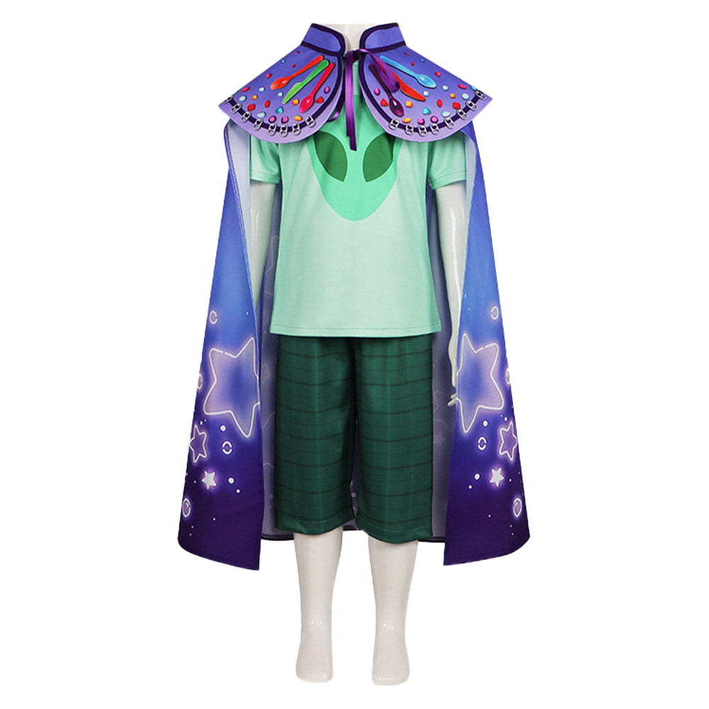 Elio(2025) Elio Tenue Verte avec Cape Cosplay Costume