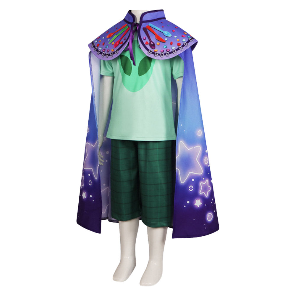 Elio(2025) Elio Tenue Verte avec Cape Cosplay Costume