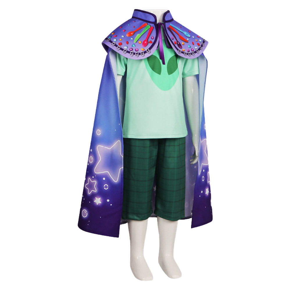 Elio(2025) Elio Tenue Verte avec Cape Cosplay Costume