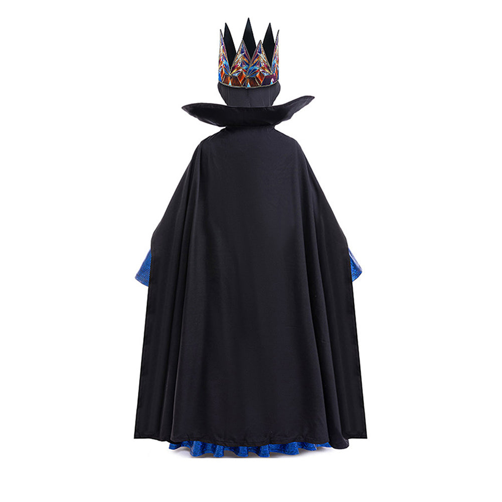 Enfant Blanche Neige La Reine Méchante Tenue Bleue et Noire Cosplay Costume