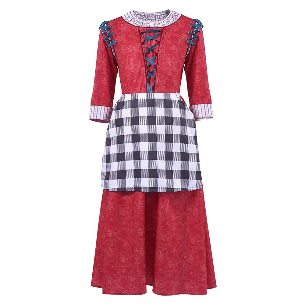 Enfant Blanche Neige Robe Rouge avec Tablier Cosplay Costume