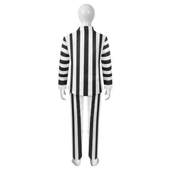 Enfant Film Beetlejuice 2(2024) Beetlejuice Costume à Rayures Noires et Blanches Cosplay Costume
