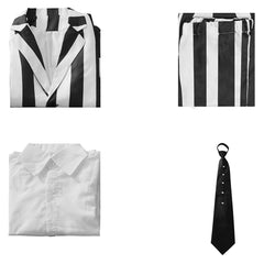 Enfant Film Beetlejuice 2(2024) Beetlejuice Costume à Rayures Noires et Blanches Cosplay Costume