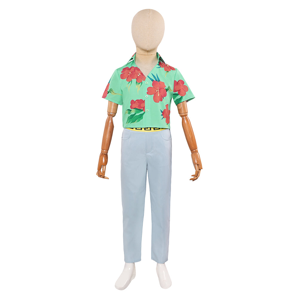 Enfant KPop Demon Hunters(2025) Abby Saja Tenue de Chemise Verte Cosplay Costume